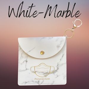 New White Marble Faux Leather Pouch